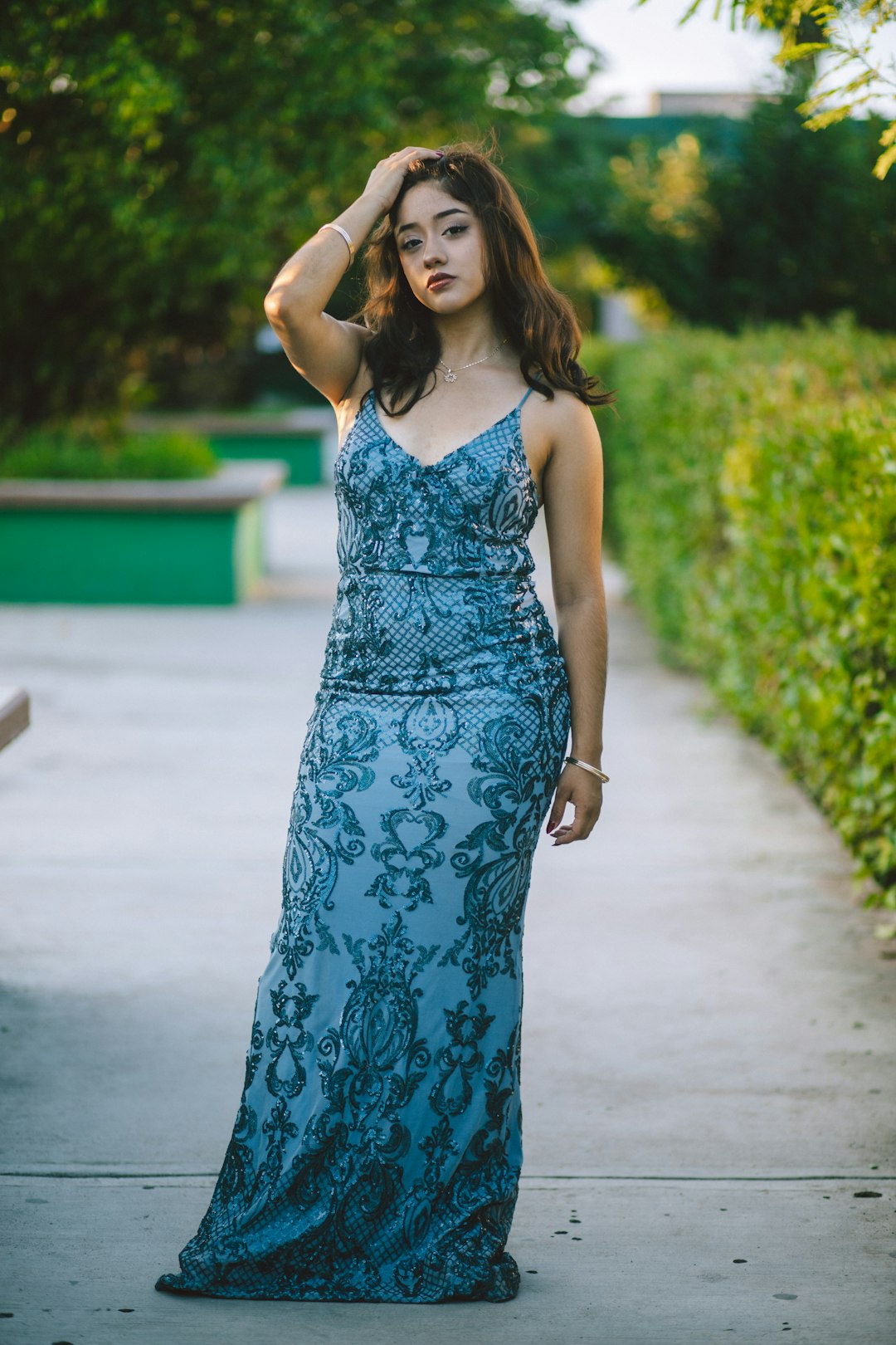 Lumiere Formal sparkly blue formal dress